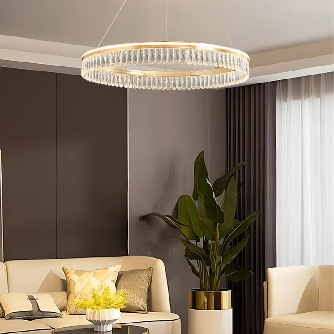 Modern Large Crystal Ring Chandelier - Nuvé