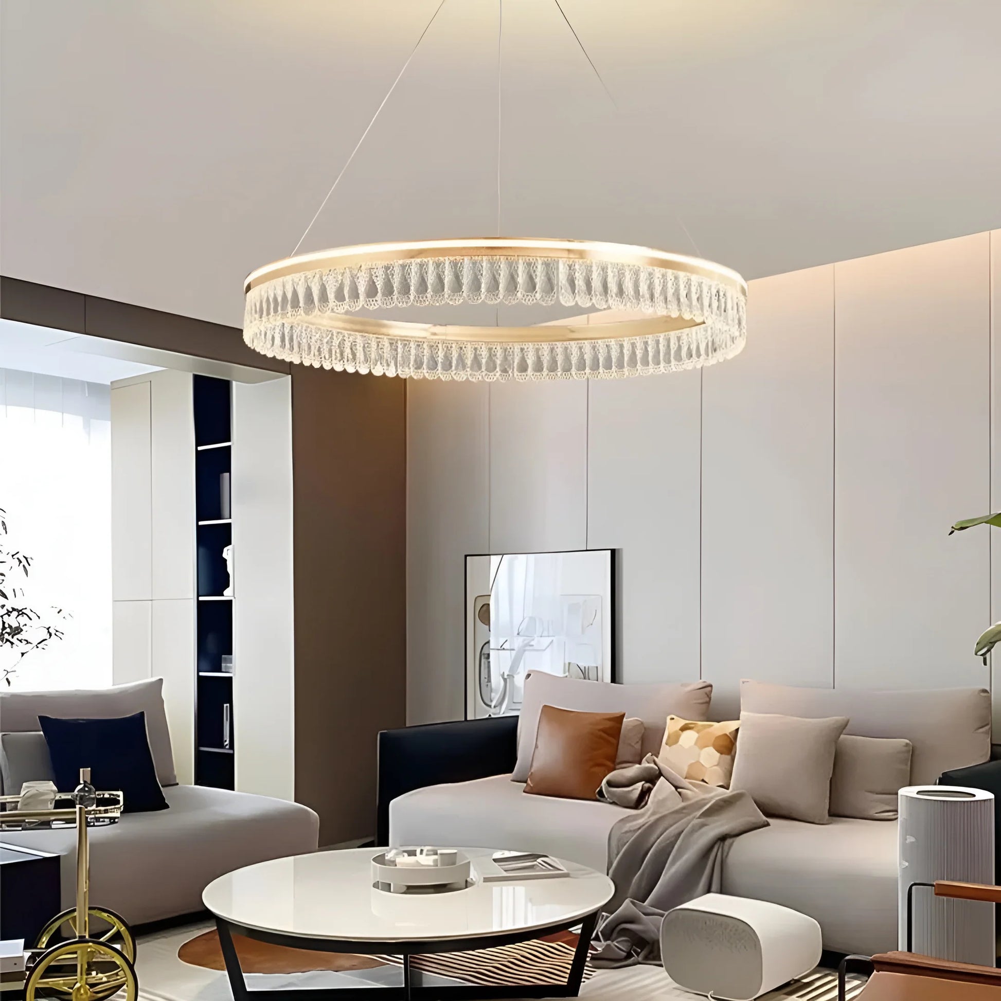 Modern Large Crystal Ring Chandelier - Nuvé