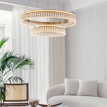 Modern Large Crystal Ring Chandelier - Nuvé