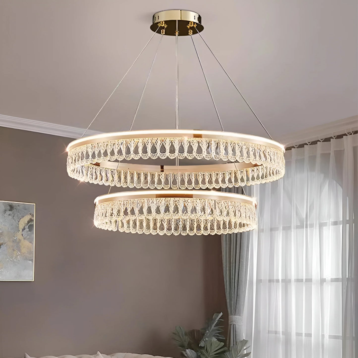 Modern Large Crystal Ring Chandelier - Nuvé