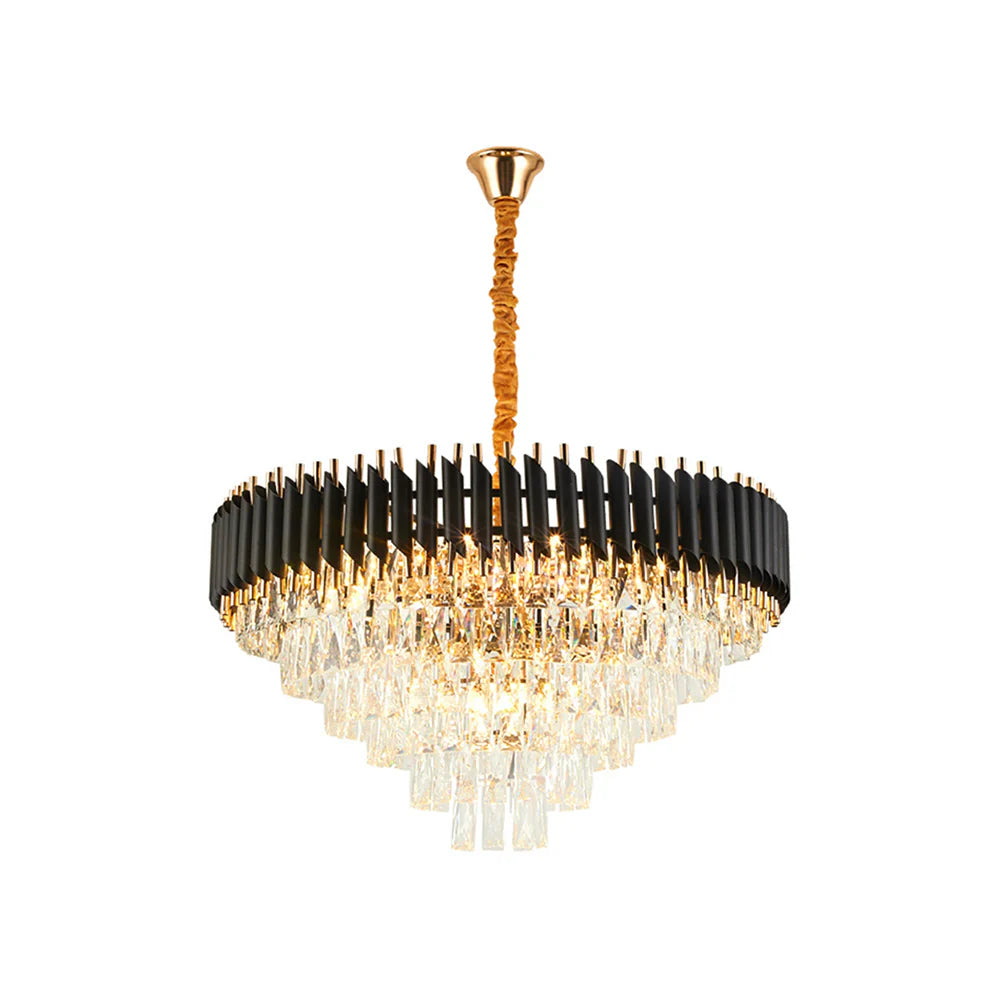 Round Raindrop Crystal Chandelier - Nuvé
