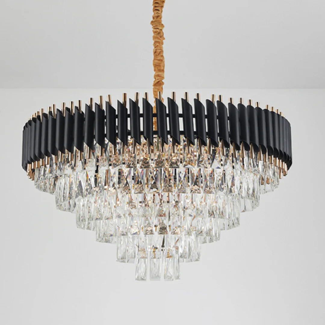 Round Raindrop Crystal Chandelier - Nuvé