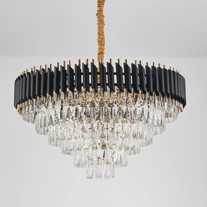 Round Raindrop Crystal Chandelier - Nuvé