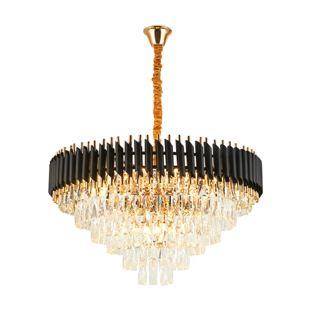 Round Raindrop Crystal Chandelier - Nuvé