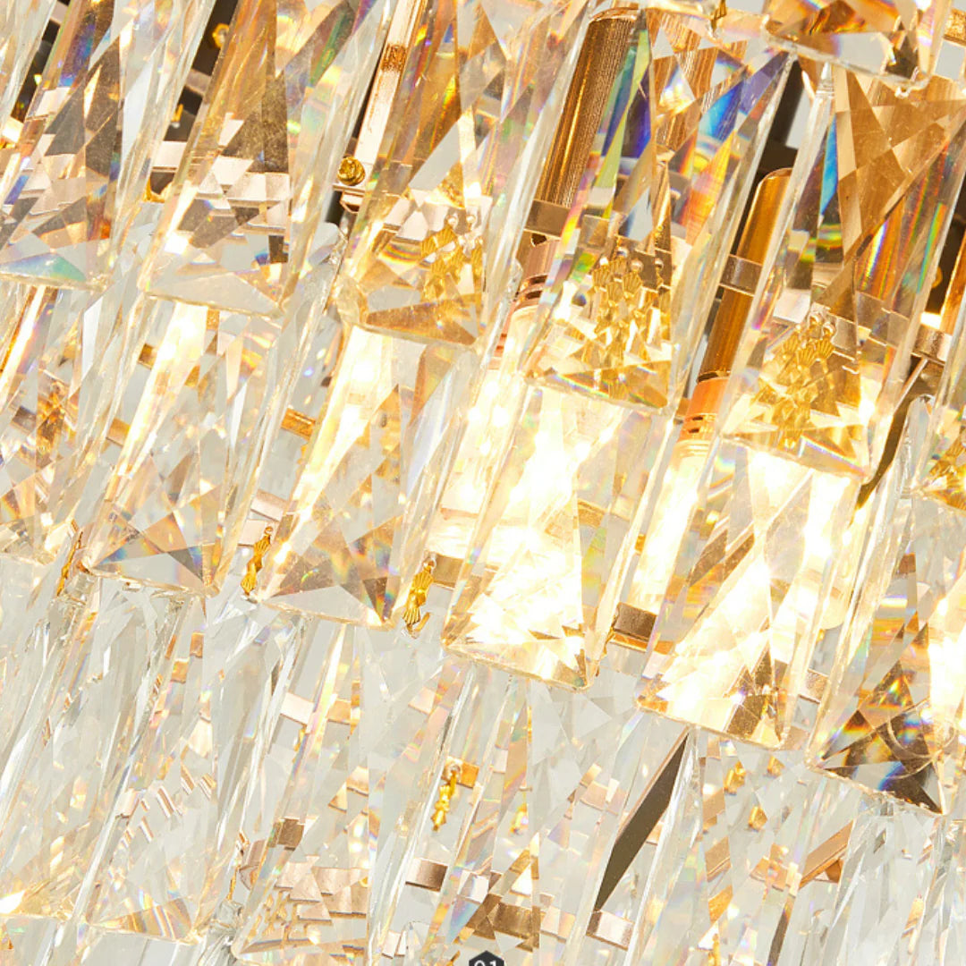 Round Raindrop Crystal Chandelier - Nuvé