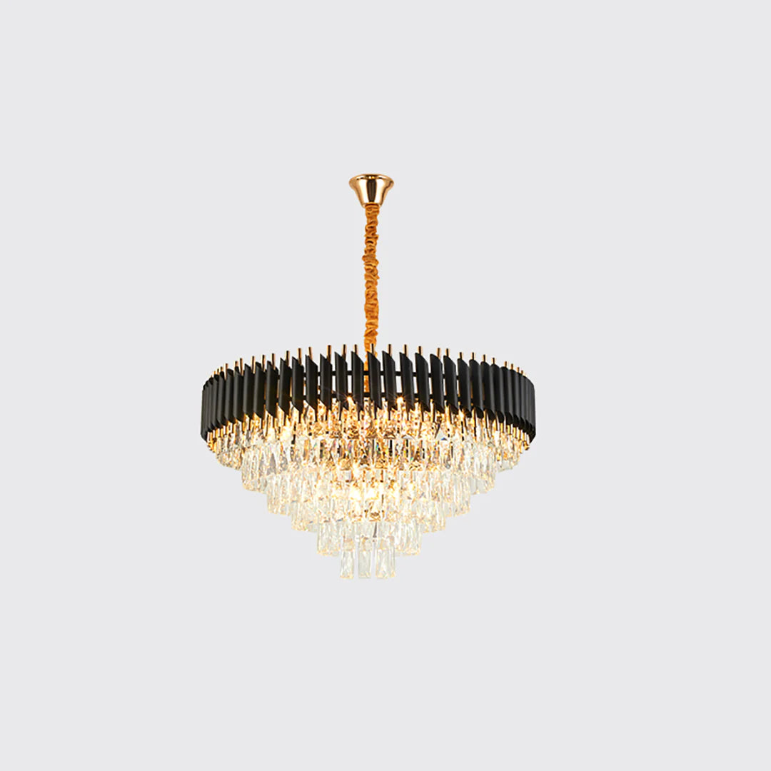Round Raindrop Crystal Chandelier - Nuvé