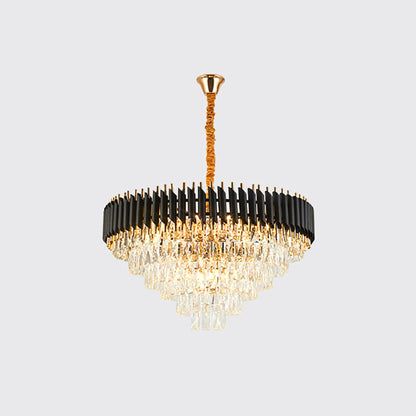 Round Raindrop Crystal Chandelier - Nuvé