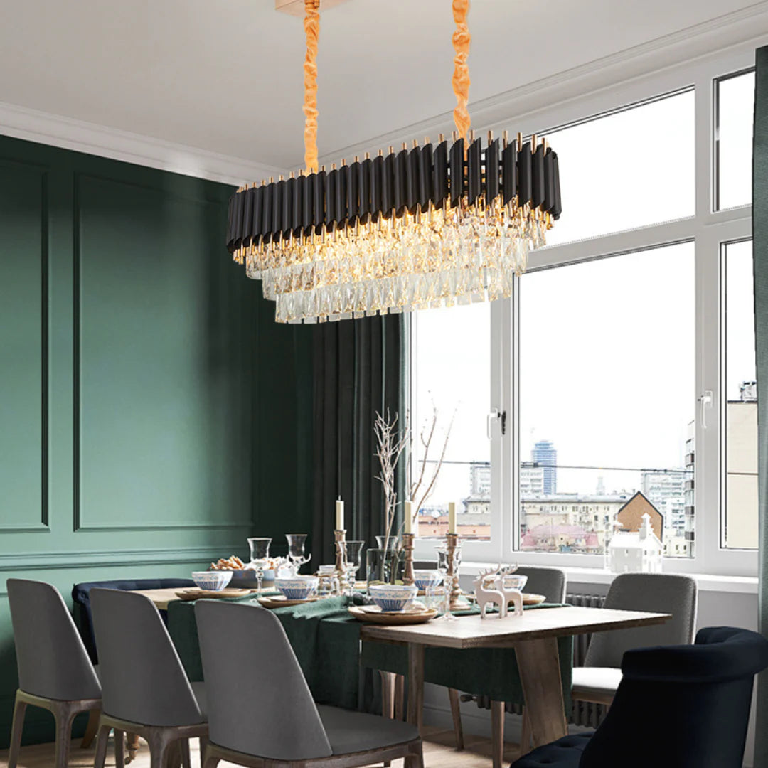 Round Raindrop Crystal Chandelier - Nuvé