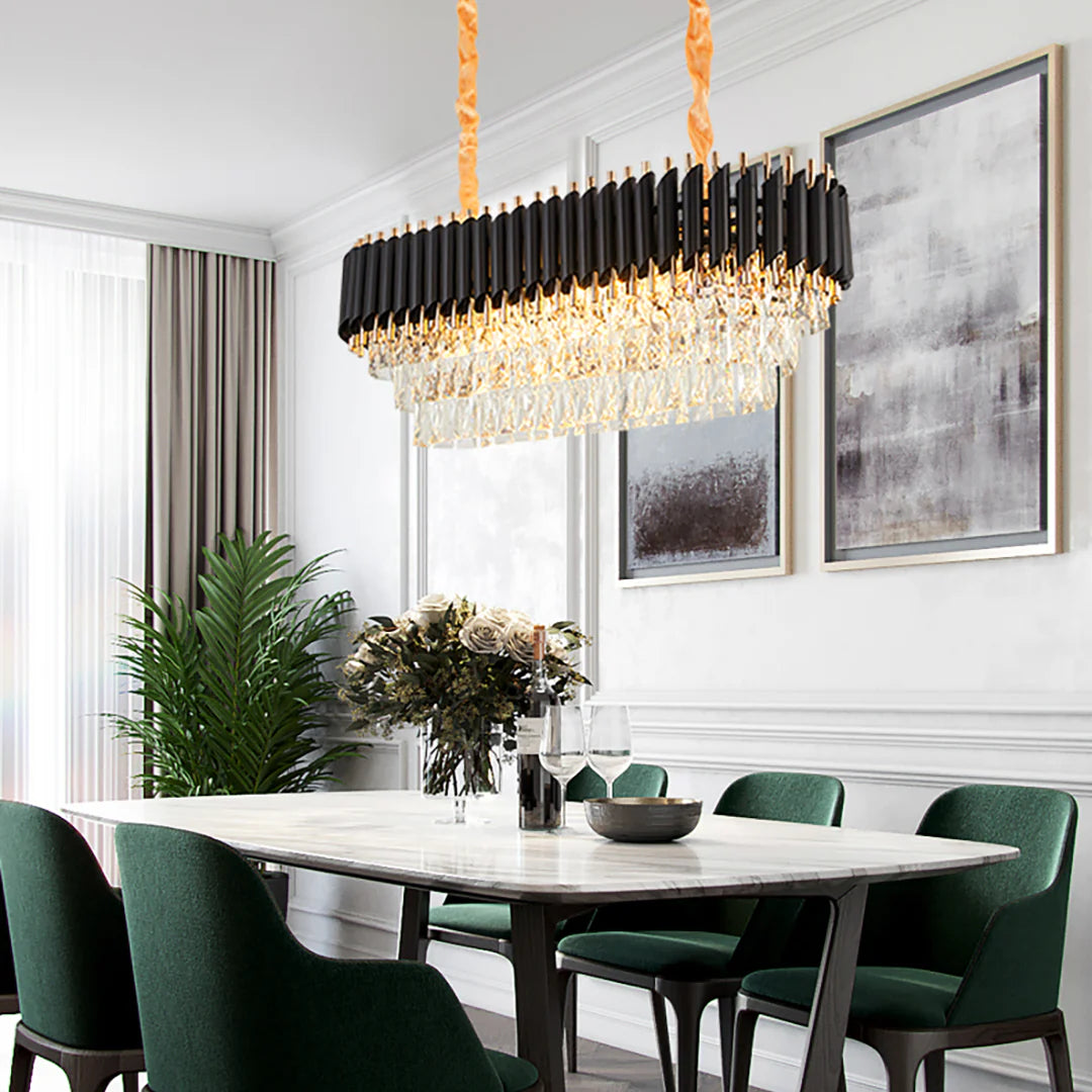 Round Raindrop Crystal Chandelier - Nuvé