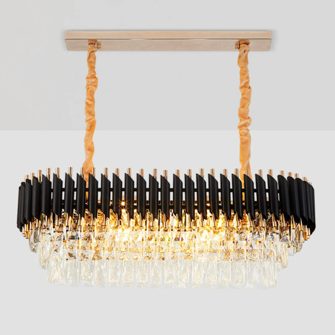 Round Raindrop Crystal Chandelier - Nuvé