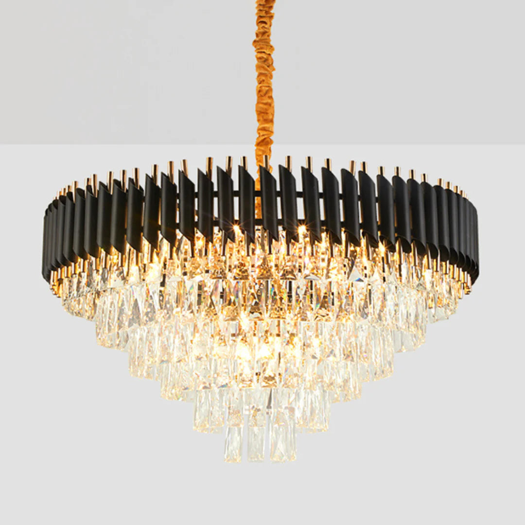 Round Raindrop Crystal Chandelier - Nuvé