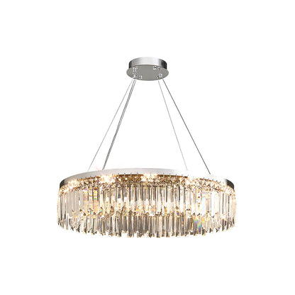 Modern Luxury Silver Round Crystal Chandelier - Nuvé