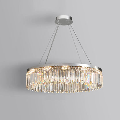 Modern Luxury Silver Round Crystal Chandelier - Nuvé