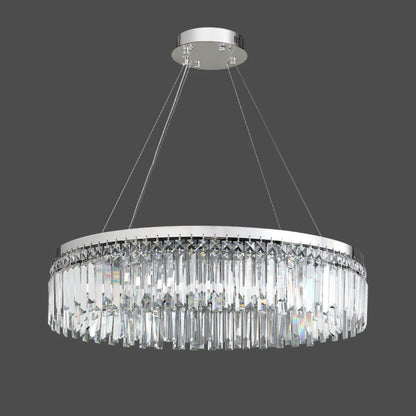 Modern Luxury Silver Round Crystal Chandelier - Nuvé