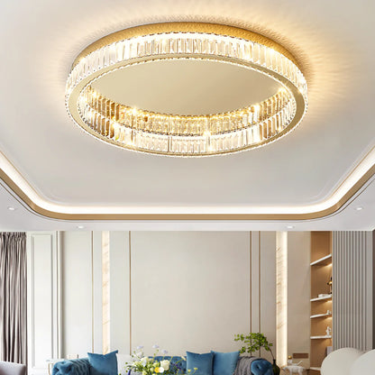 Gold Round Crystal Ceiling Light - Nuvé