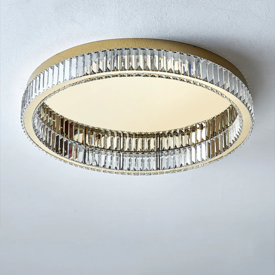 Gold Round Crystal Ceiling Light - Nuvé
