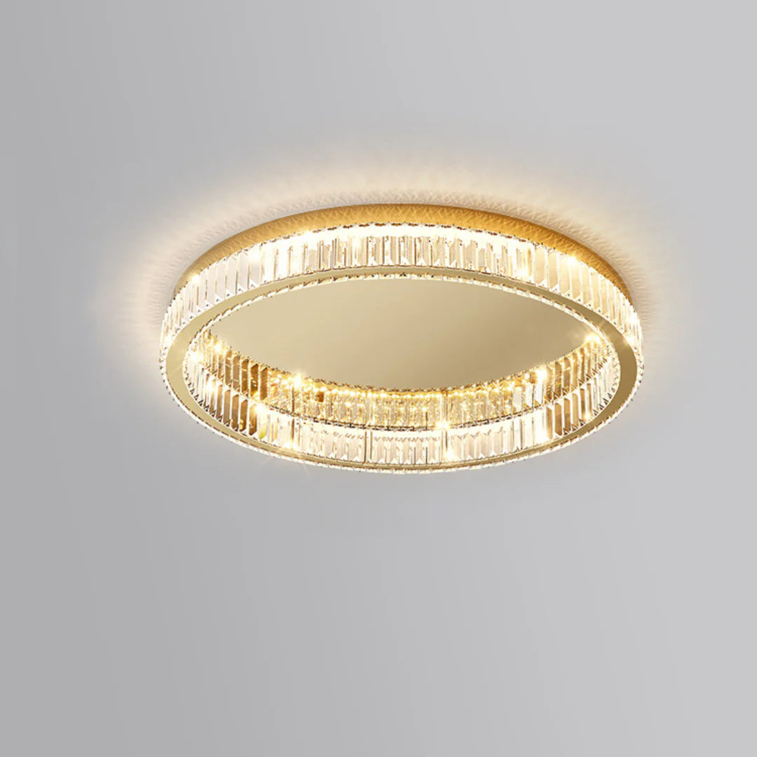 Gold Round Crystal Ceiling Light - Nuvé