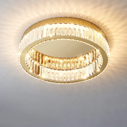 Gold Round Crystal Ceiling Light - Nuvé