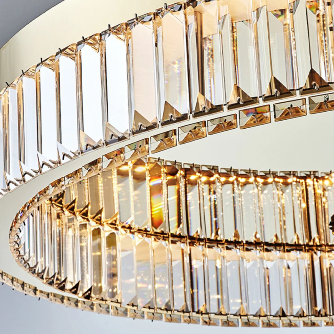 Gold Round Crystal Ceiling Light - Nuvé
