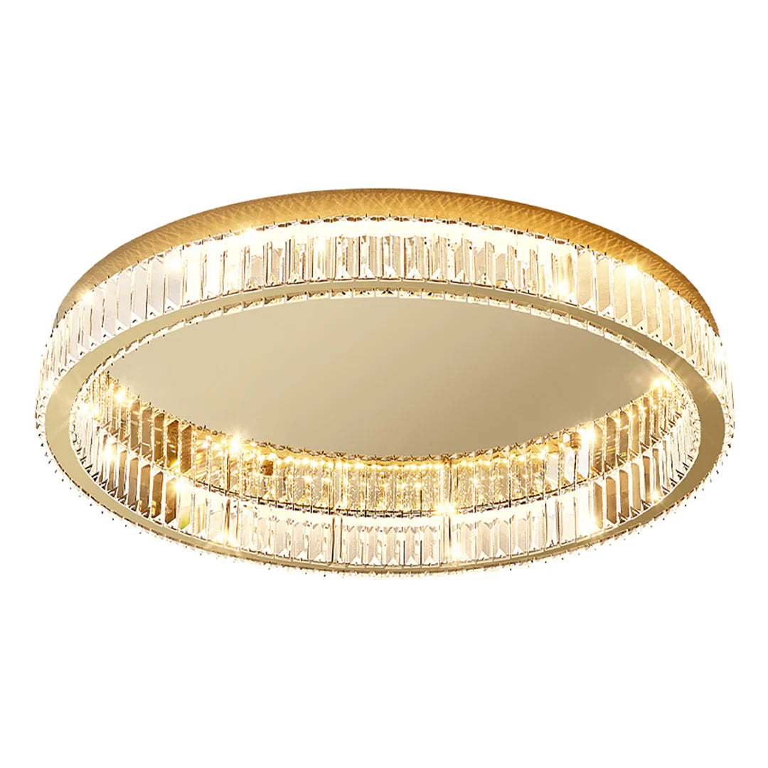 Gold Round Crystal Ceiling Light - Nuvé