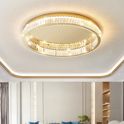 Gold Round Crystal Ceiling Light - Nuvé