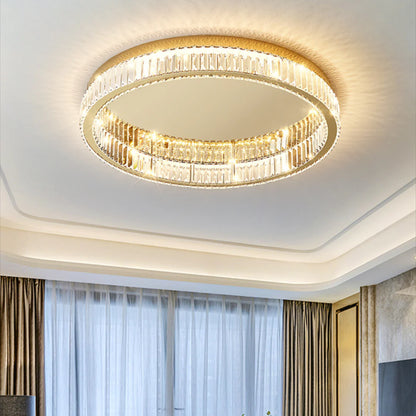 Gold Round Crystal Ceiling Light - Nuvé