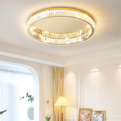 Gold Round Crystal Ceiling Light - Nuvé