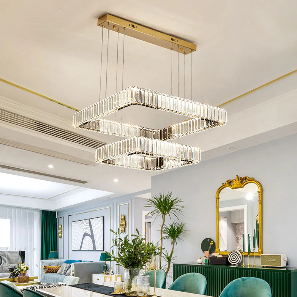 Modern Square Crystal Chandelier - Nuvé