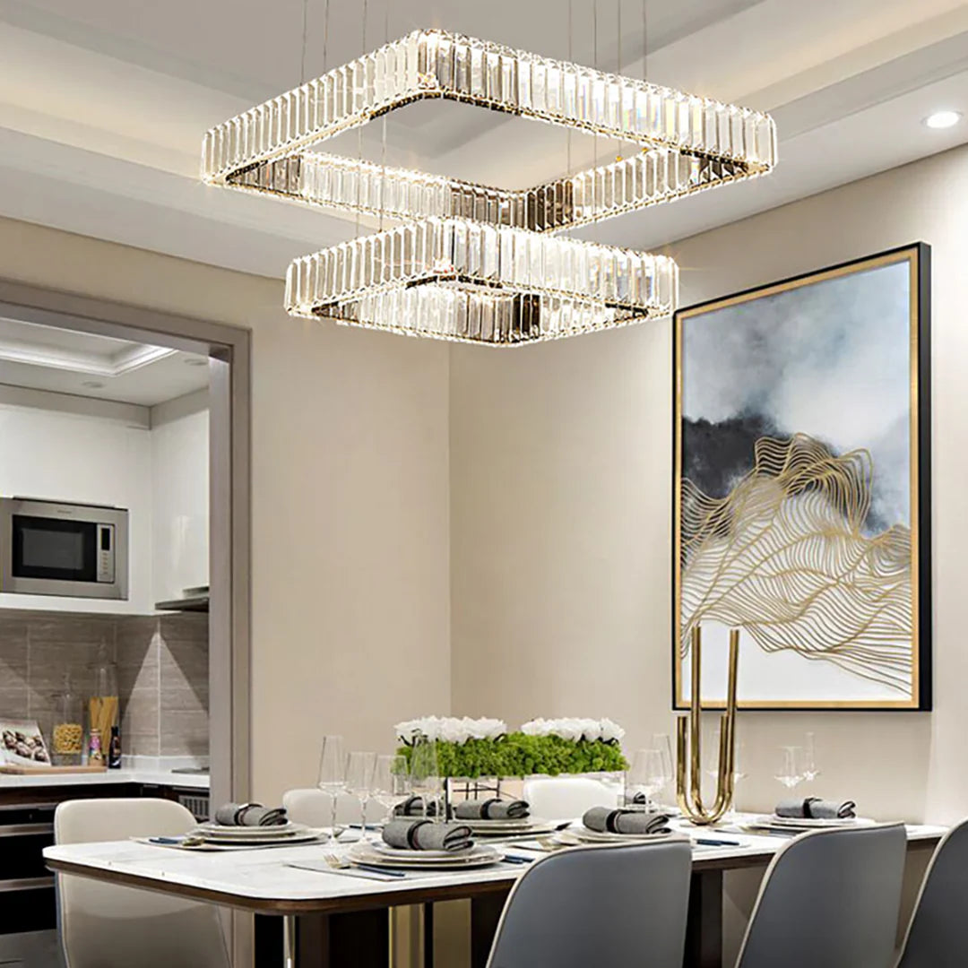 Modern Square Crystal Chandelier - Nuvé