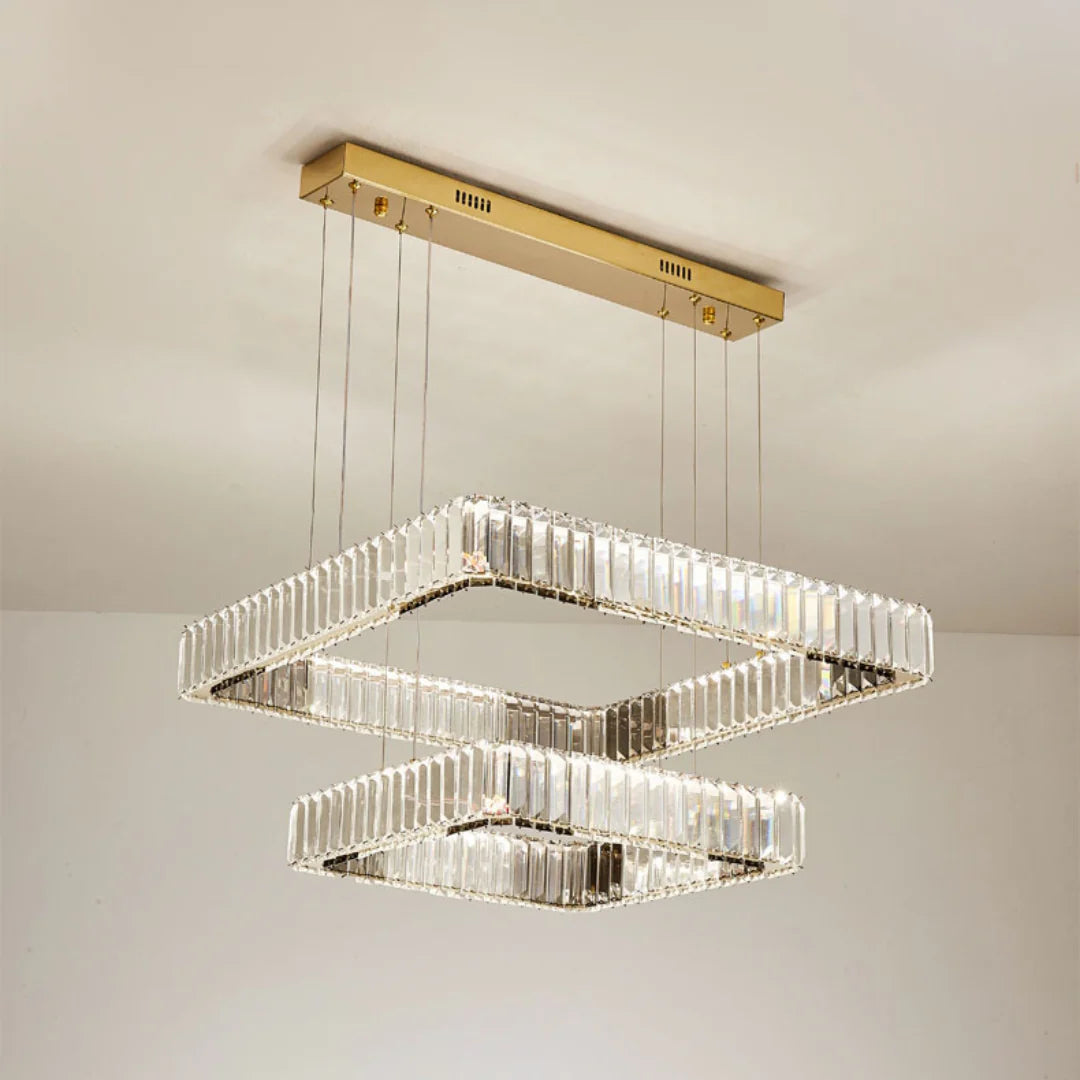 Modern Square Crystal Chandelier - Nuvé
