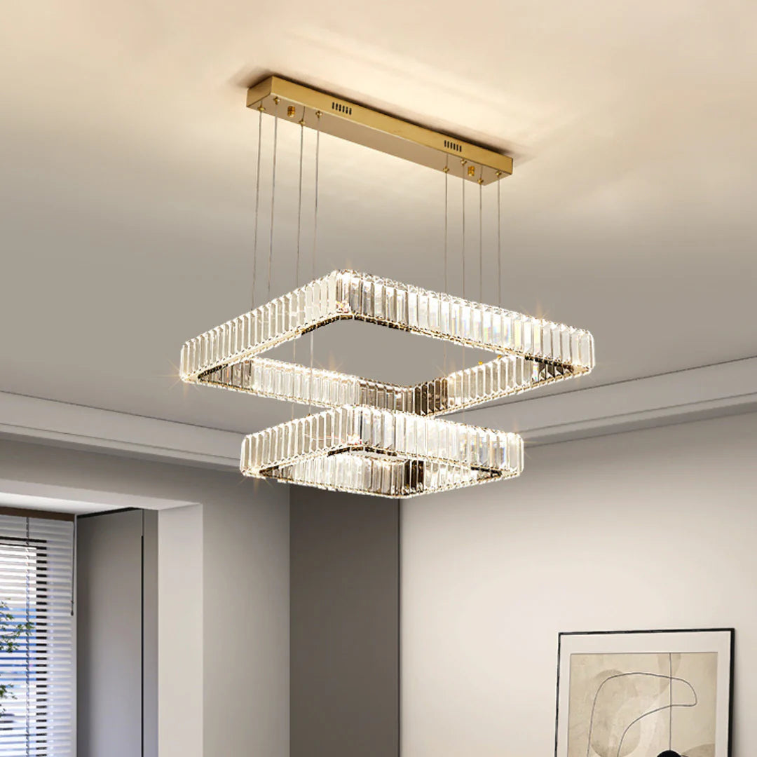 Modern Square Crystal Chandelier - Nuvé