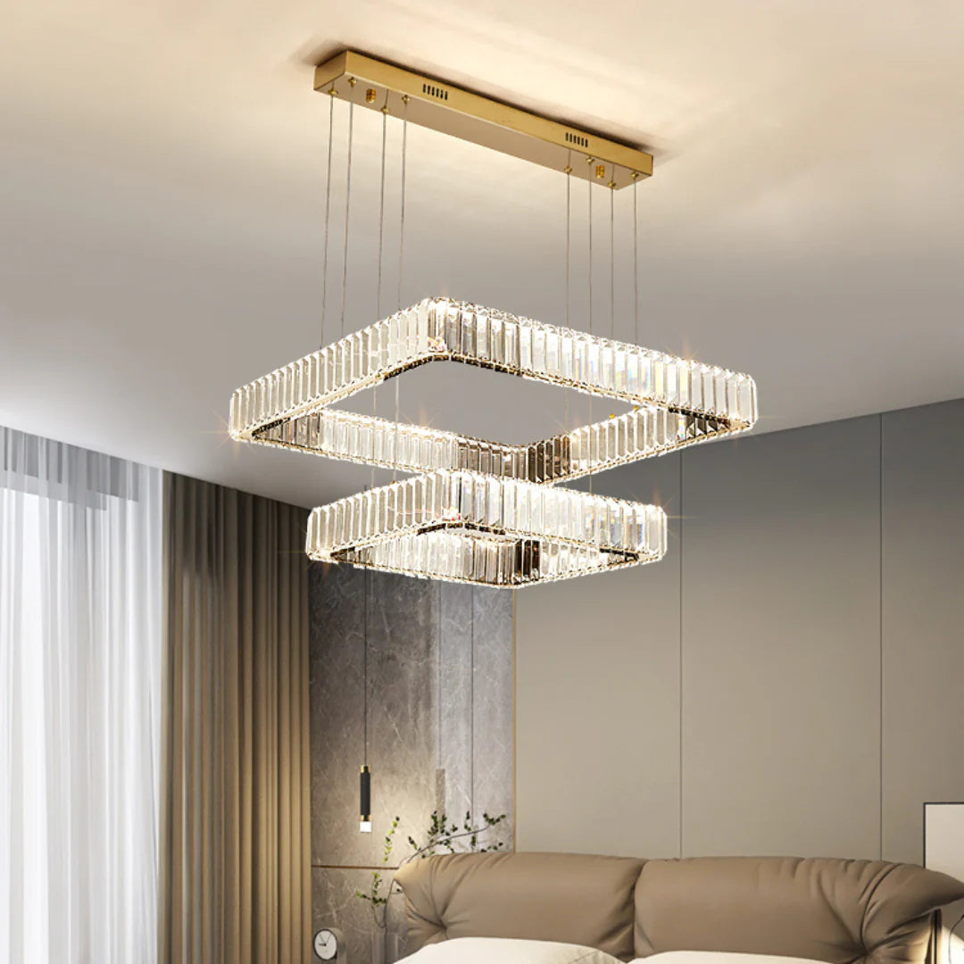 Modern Square Crystal Chandelier - Nuvé