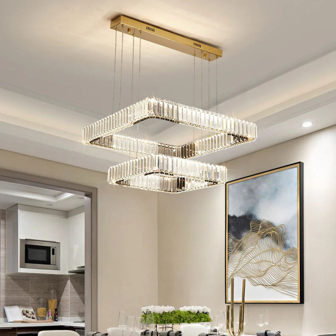 Modern Square Crystal Chandelier - Nuvé