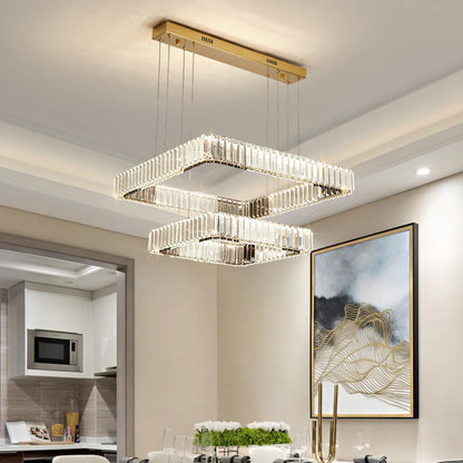 Modern Square Crystal Chandelier - Nuvé
