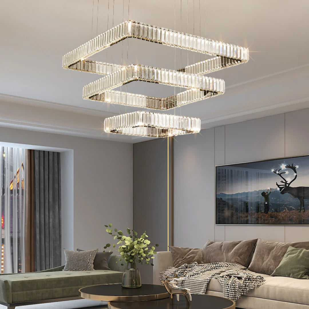 Modern Square Crystal Chandelier - Nuvé