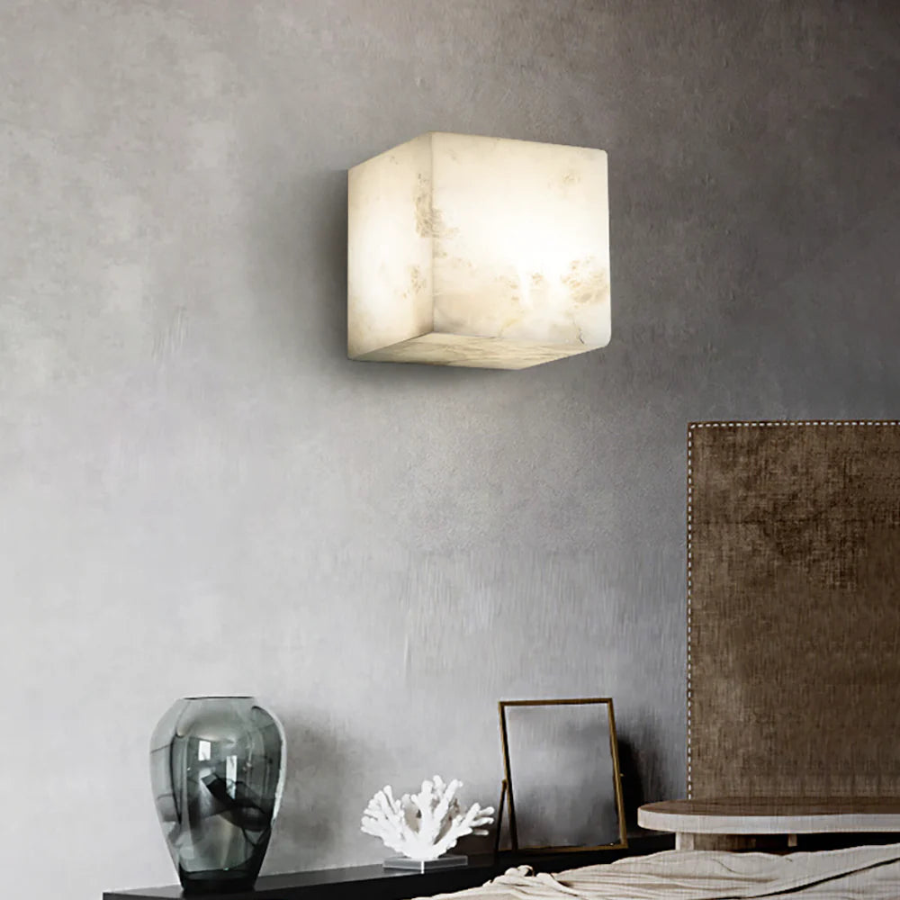 Modern Square Alabaster Wall Lamp - Nuvé