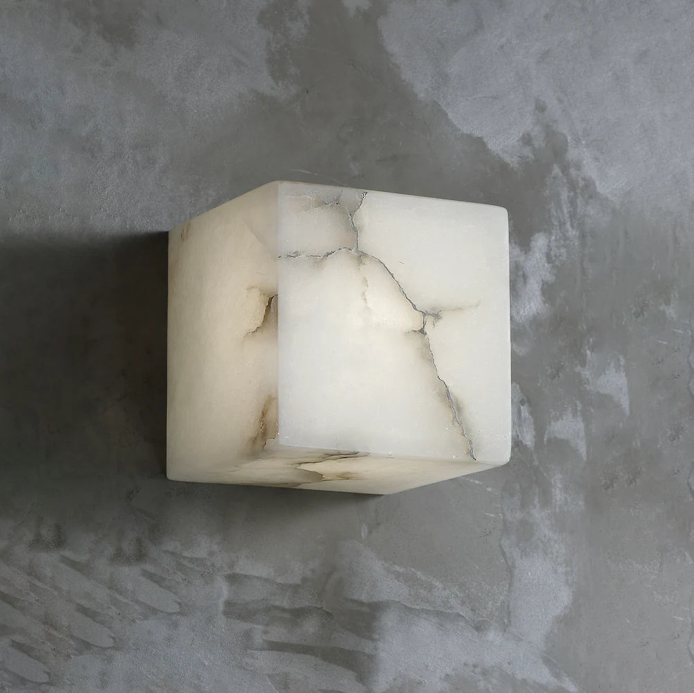 Modern Square Alabaster Wall Lamp - Nuvé