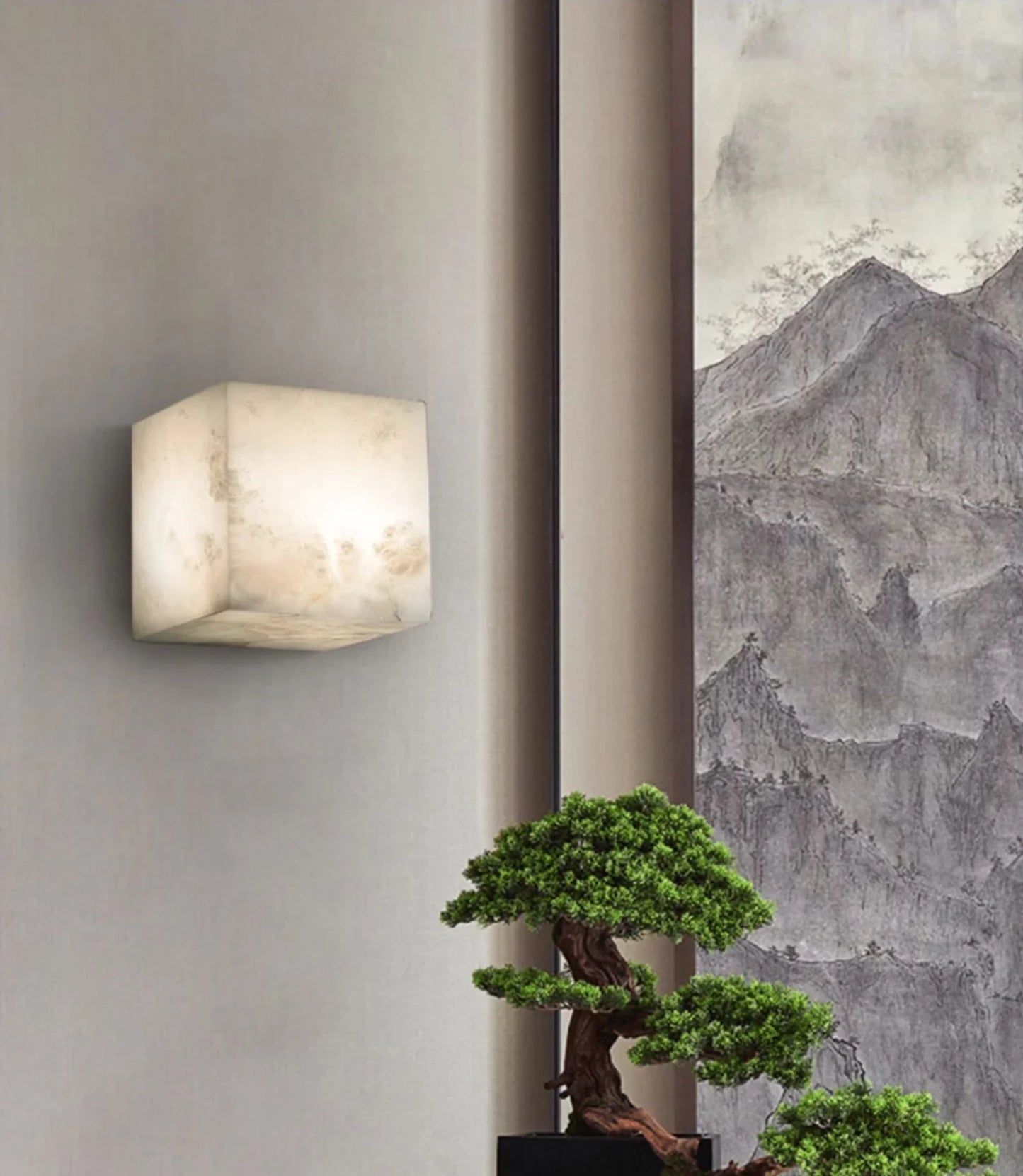 Modern Square Alabaster Wall Lamp - Nuvé