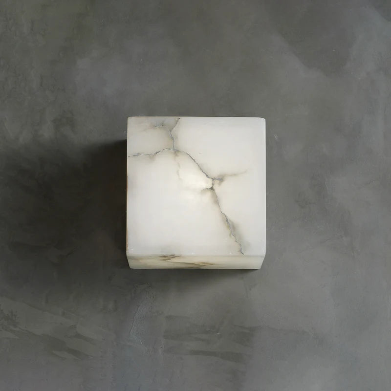 Modern Square Alabaster Wall Lamp - Nuvé
