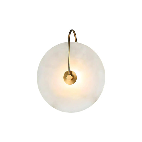 Modern Round White Alabaster Wall Sconce - Nuvé