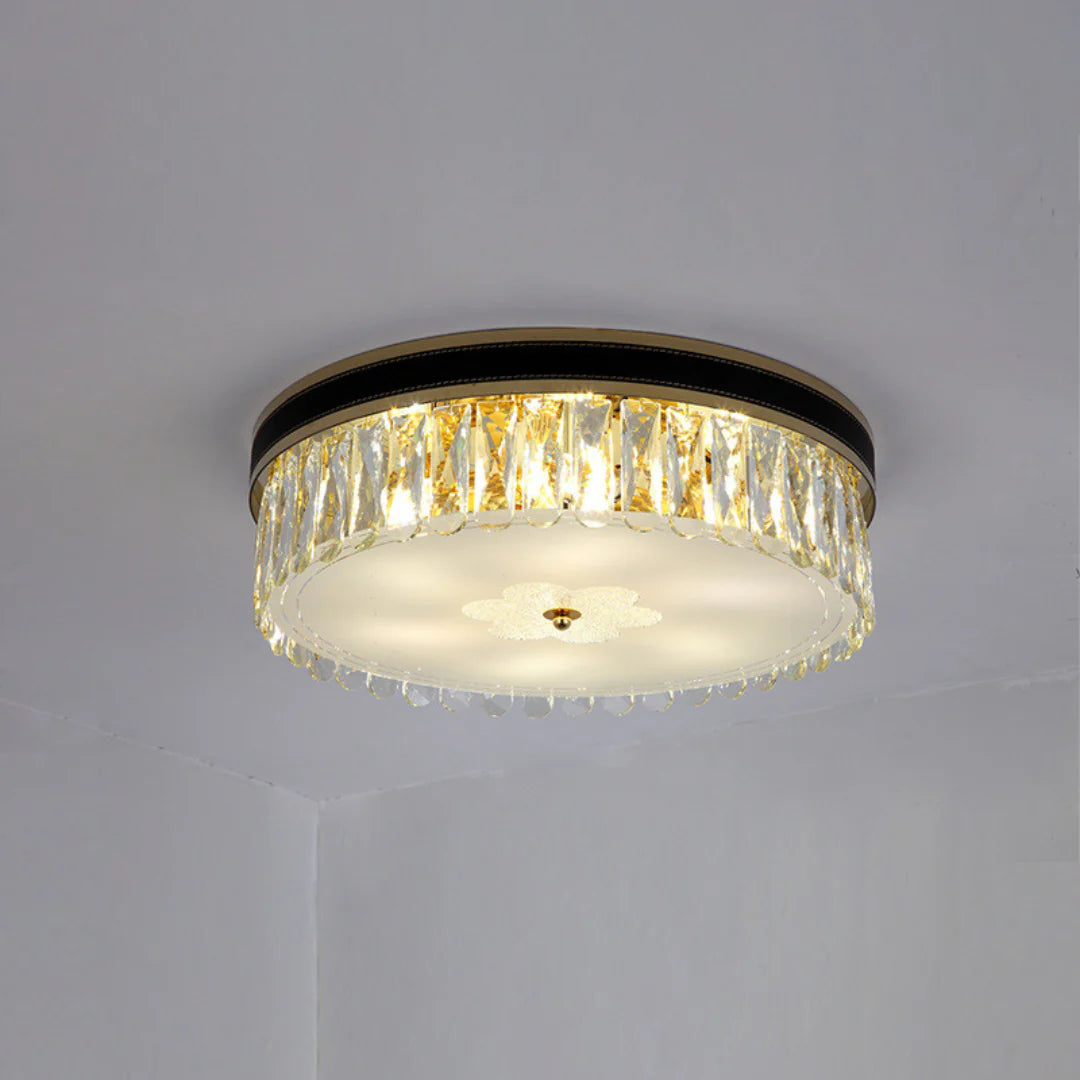Modern Leather Crystal Ceiling Lamp - Nuvé