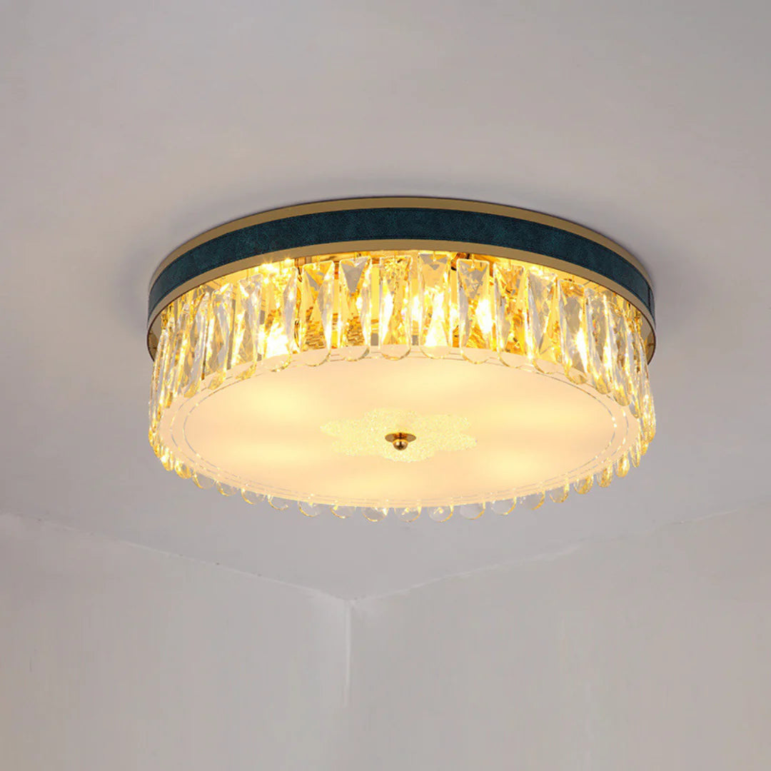 Modern Leather Crystal Ceiling Lamp - Nuvé