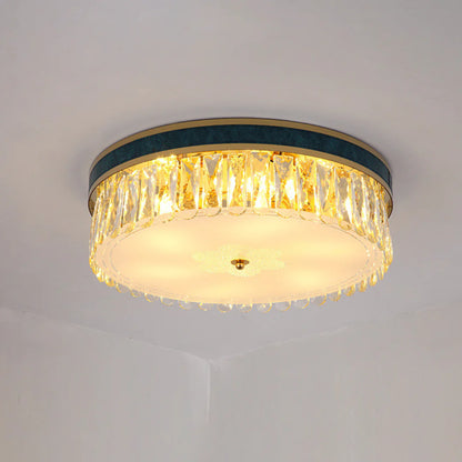 Modern Leather Crystal Ceiling Lamp - Nuvé