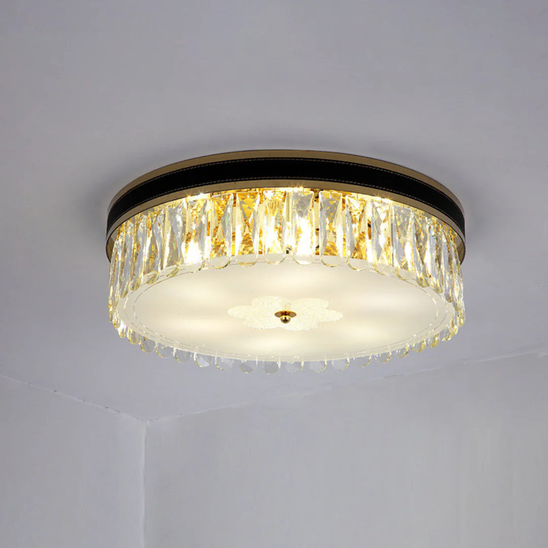 Modern Leather Crystal Ceiling Lamp - Nuvé