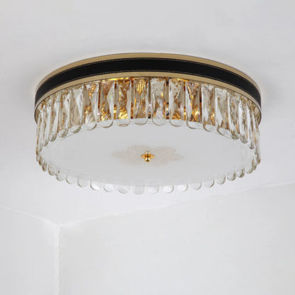 Modern Leather Crystal Ceiling Lamp - Nuvé