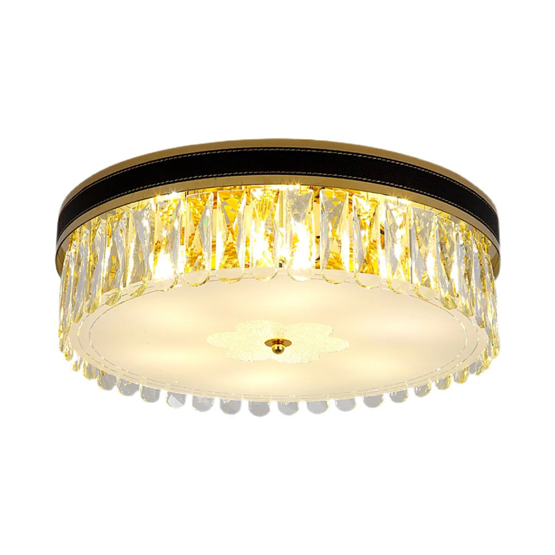 Modern Leather Crystal Ceiling Lamp - Nuvé
