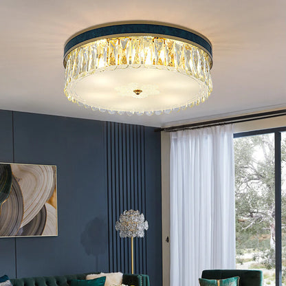 Modern Leather Crystal Ceiling Lamp - Nuvé
