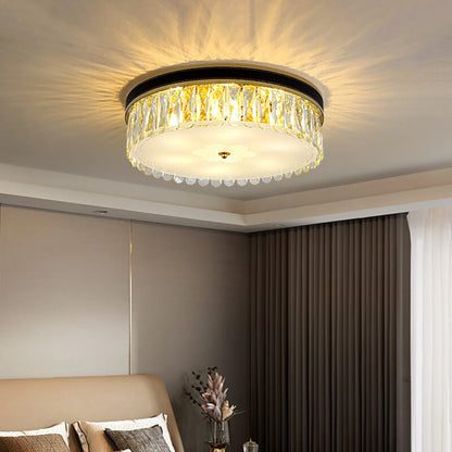 Modern Leather Crystal Ceiling Lamp - Nuvé