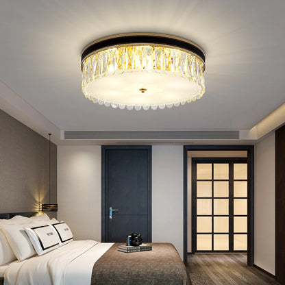 Modern Leather Crystal Ceiling Lamp - Nuvé
