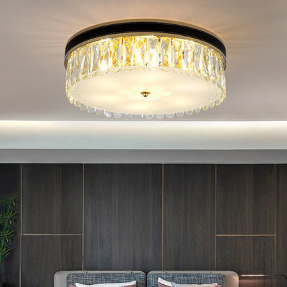 Modern Leather Crystal Ceiling Lamp - Nuvé